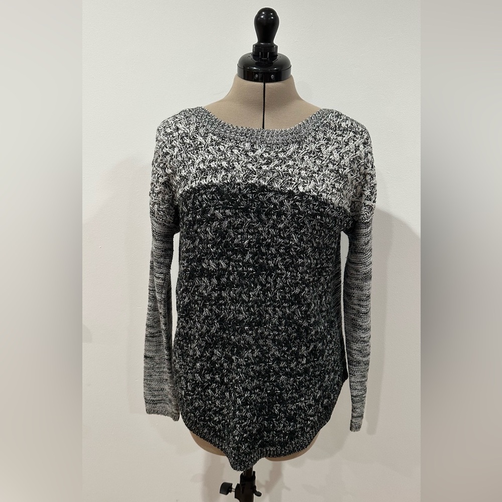 Faded Glory Charcoal and Light Gray Knit Sweater